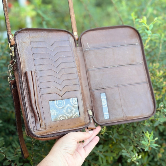 Vintage Crossbody Purse and Organizer - brown Leather - Picture 8 of 9